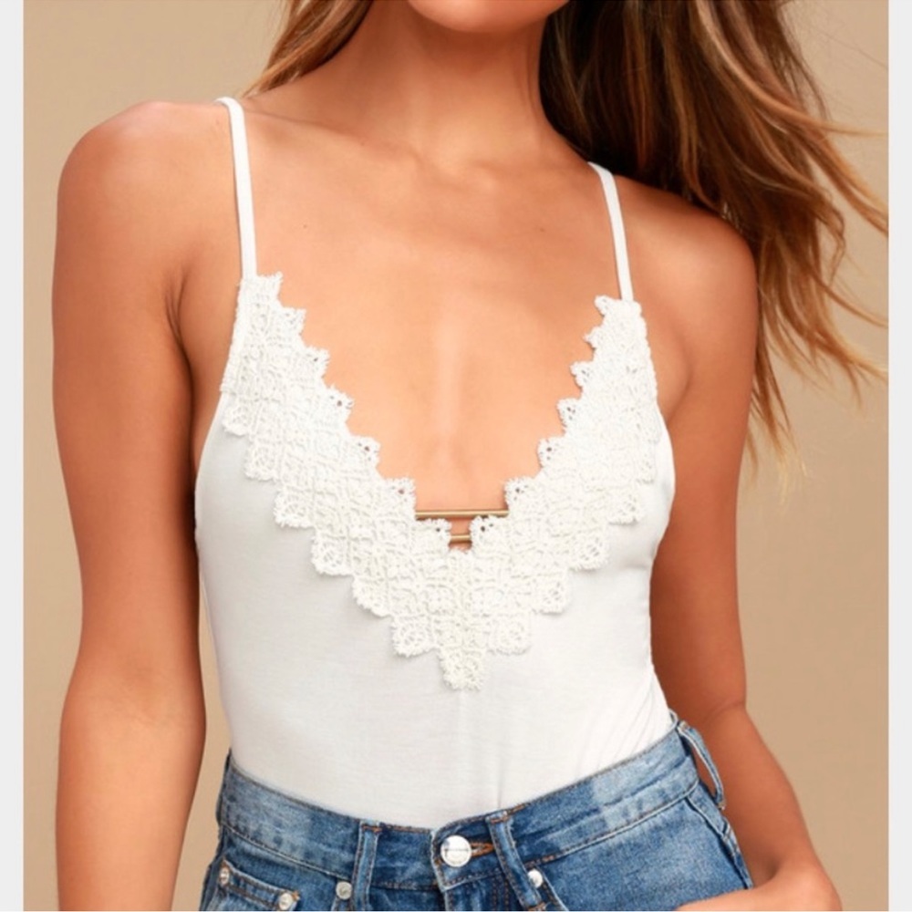 Free people white Gia bodysuit